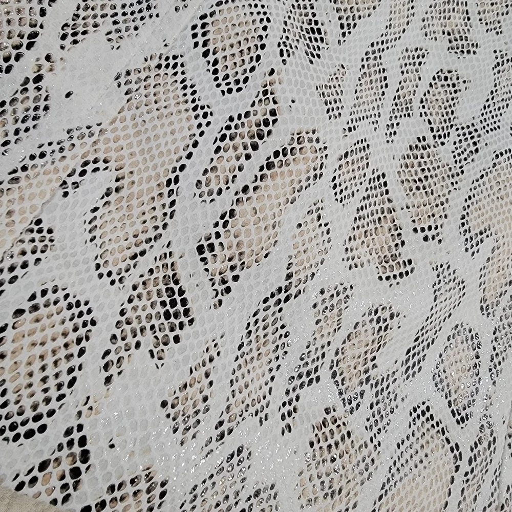 Fate Snakeskin Print Skirt ivory tan brown Size Small